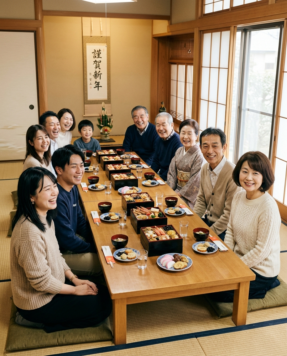 正月に集まった三浦家の親戚一同