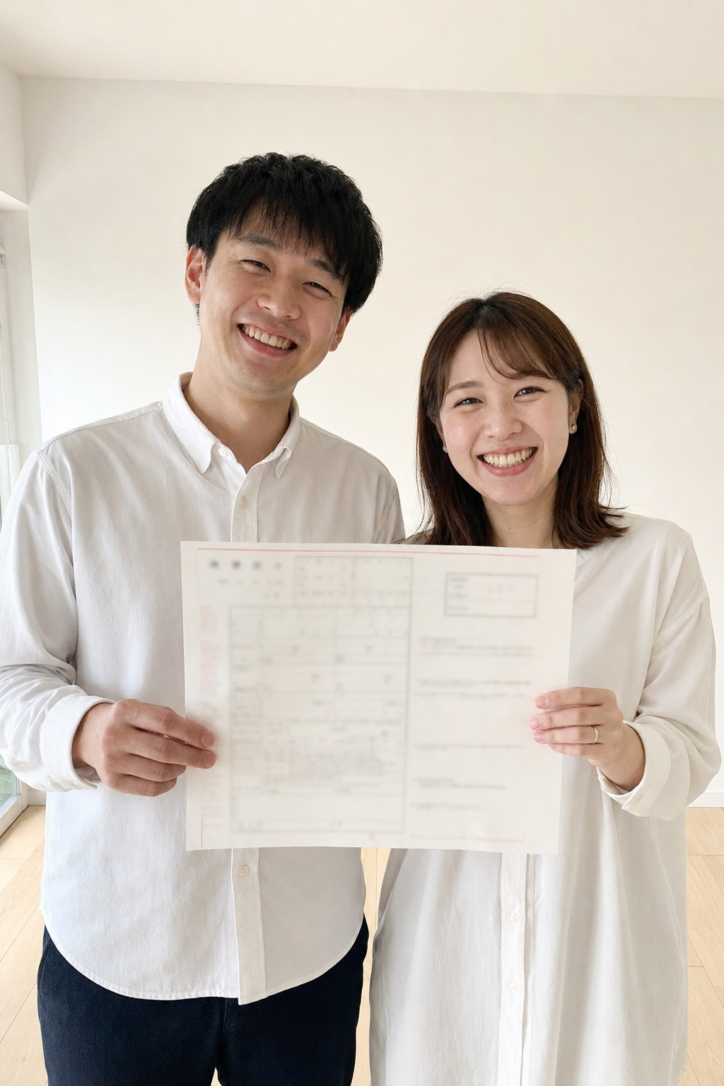 婚姻届を持った悠真と結衣