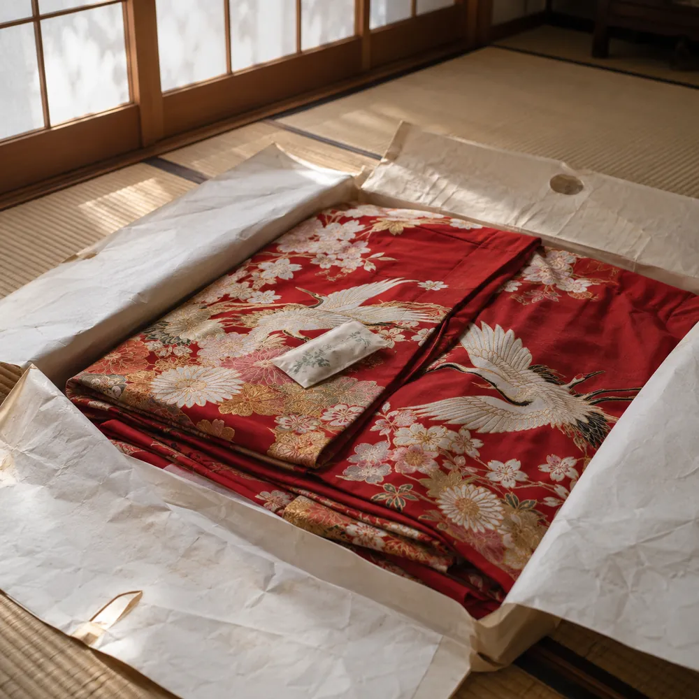 たとう紙の中にしまってあった、お母さんの振袖