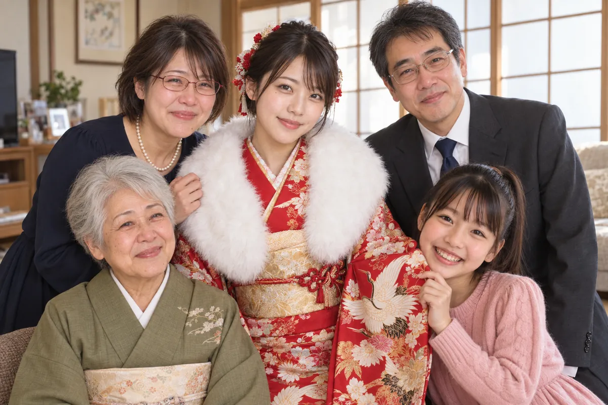 成人式・二十歳のお祝いの写真付き手紙
