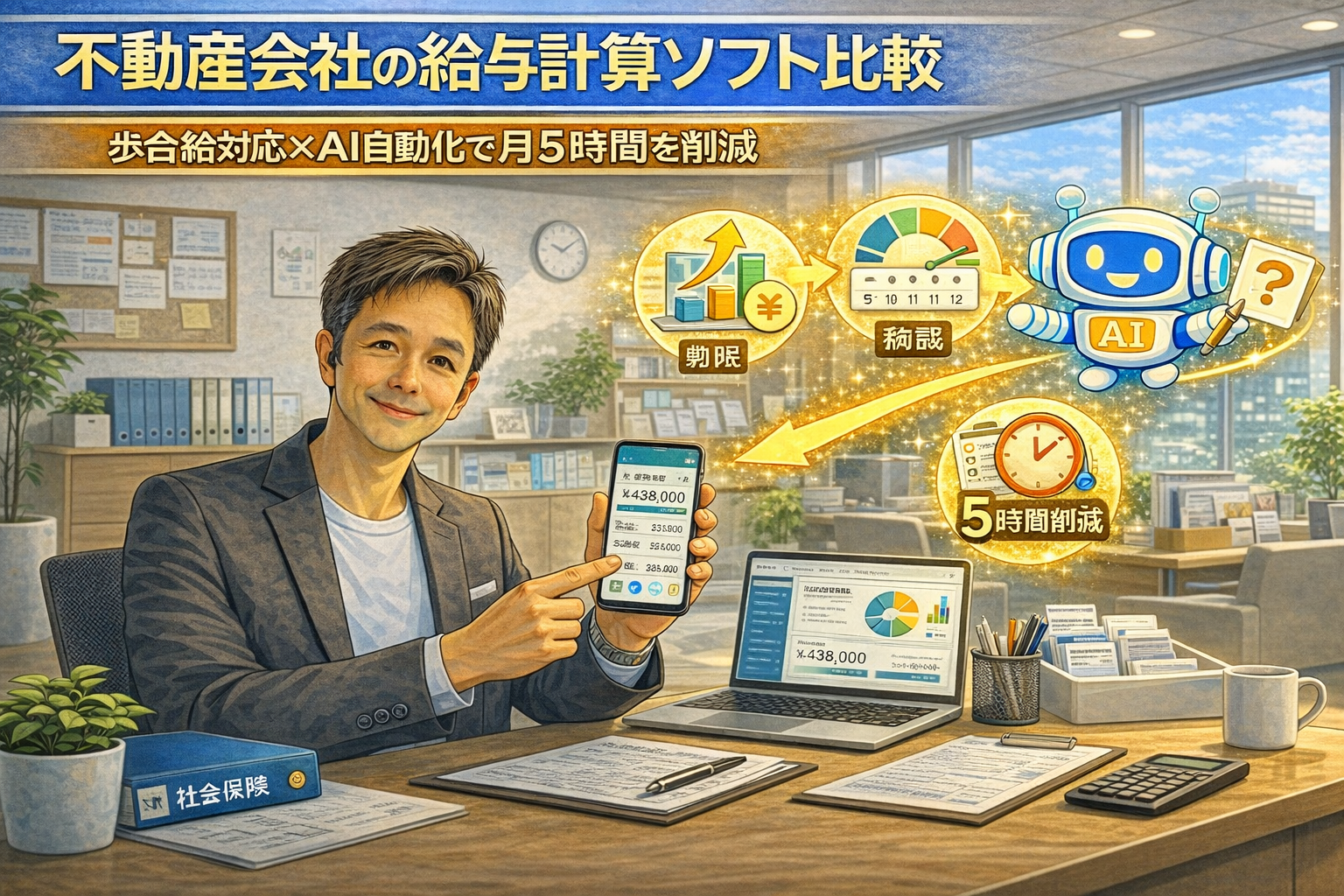 給与計算がソフトを使うと簡単にできる様子