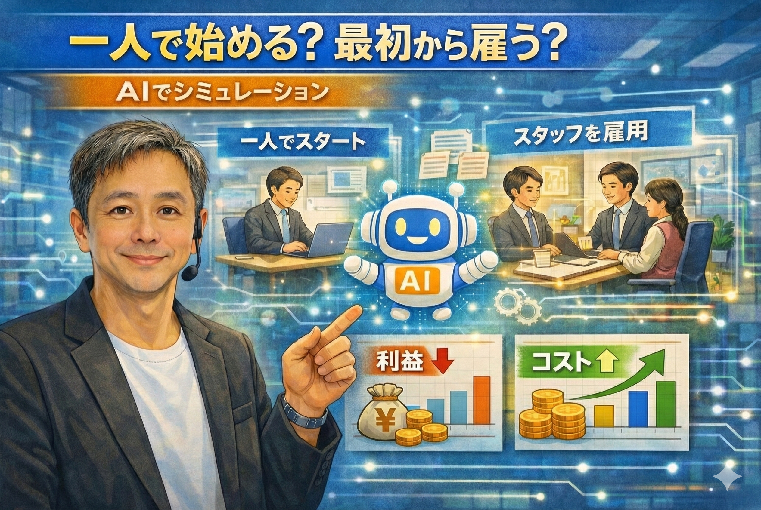 創業時、一人で始めるか雇うかの解説