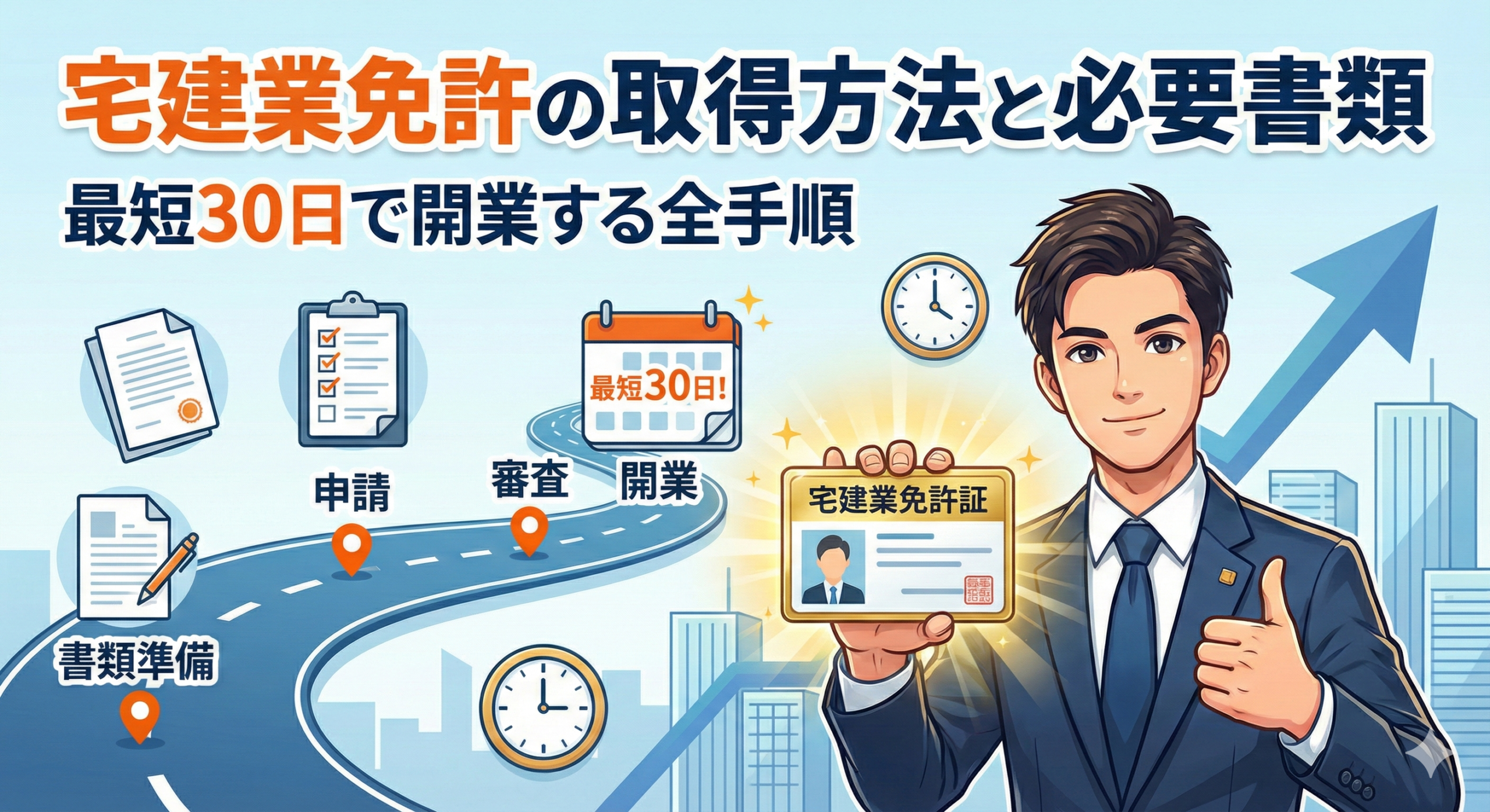 宅建免許を最短で取得する方法がわかる様子