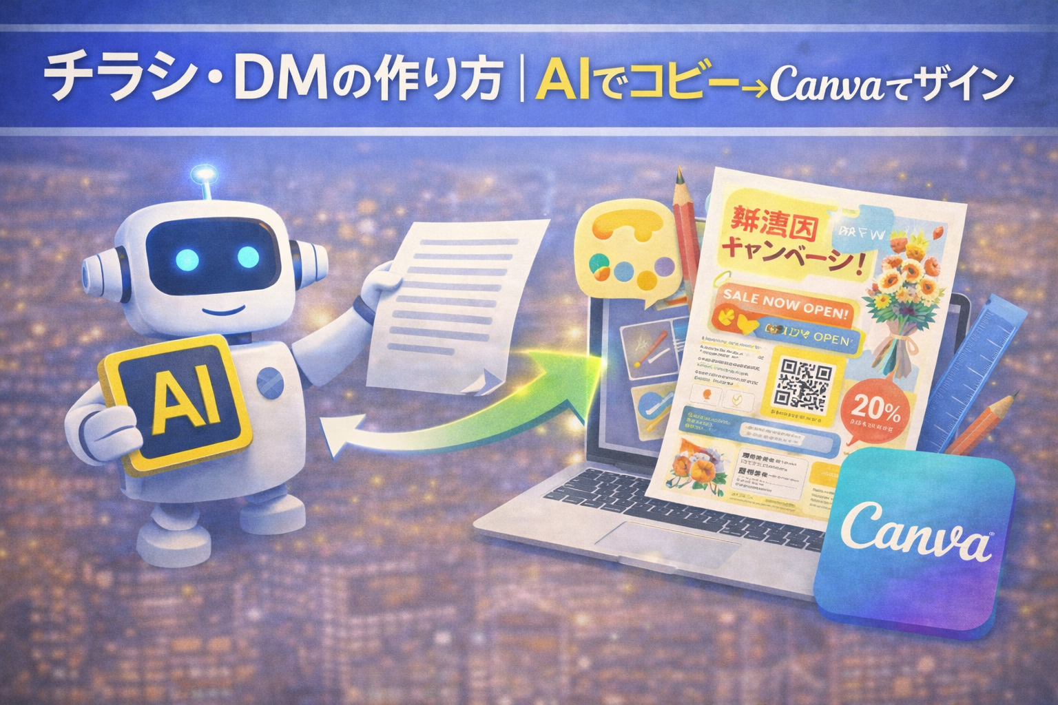 不動産チラシの自作する方法を解説するイメージ