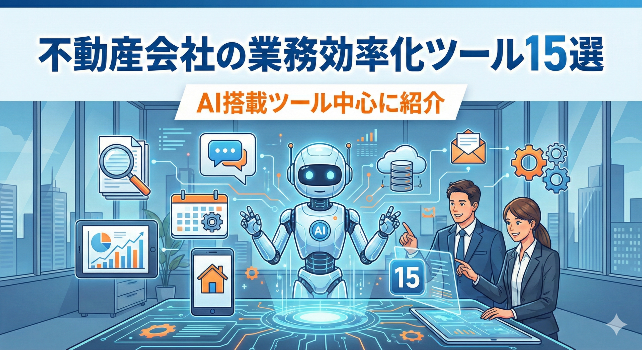 不動産会社の業務効率化ツールを学習するイメージ