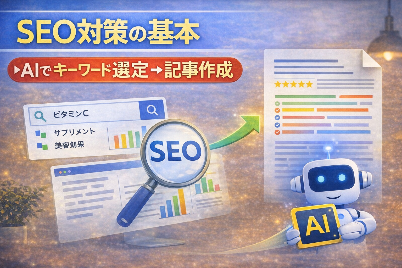 不動産会社のSEO対策を解説するイメージ