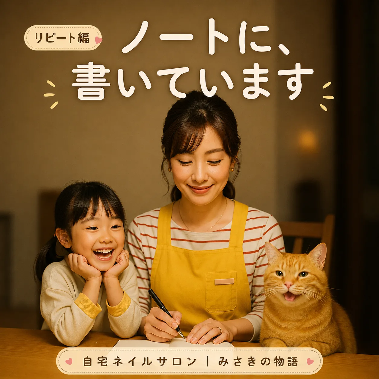 ノートに、書いています