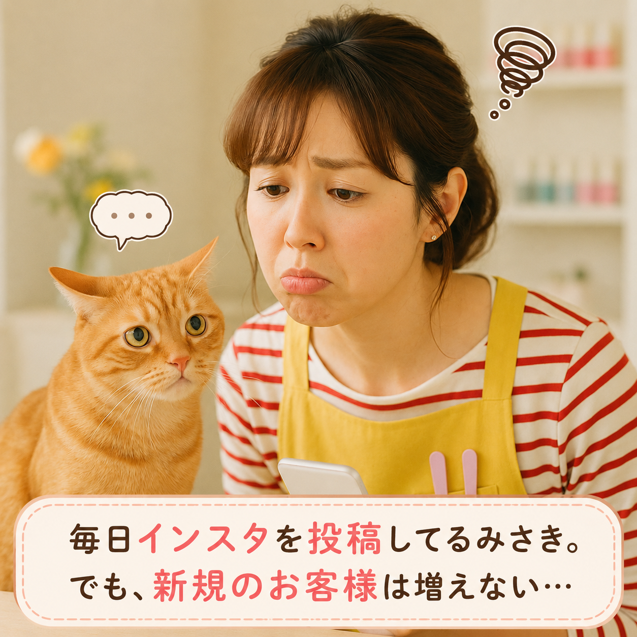 毎日投稿しているのに新規のお客様が増えず、悩むみさき