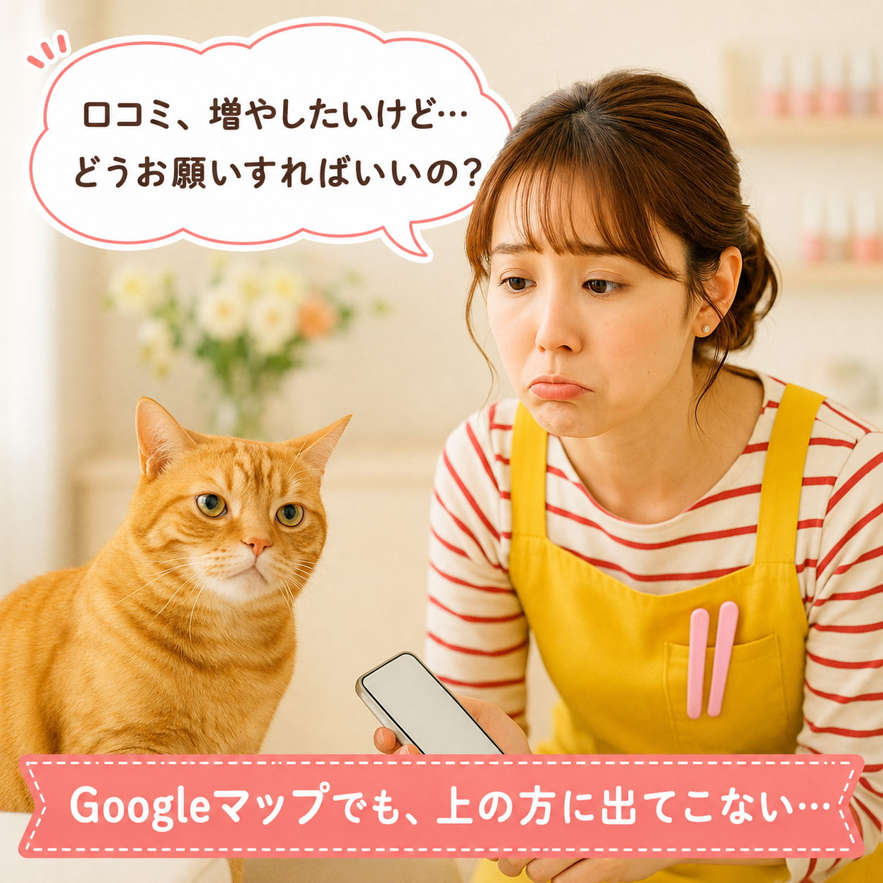 口コミをどうお願いすればいいのか分からず悩むみさき