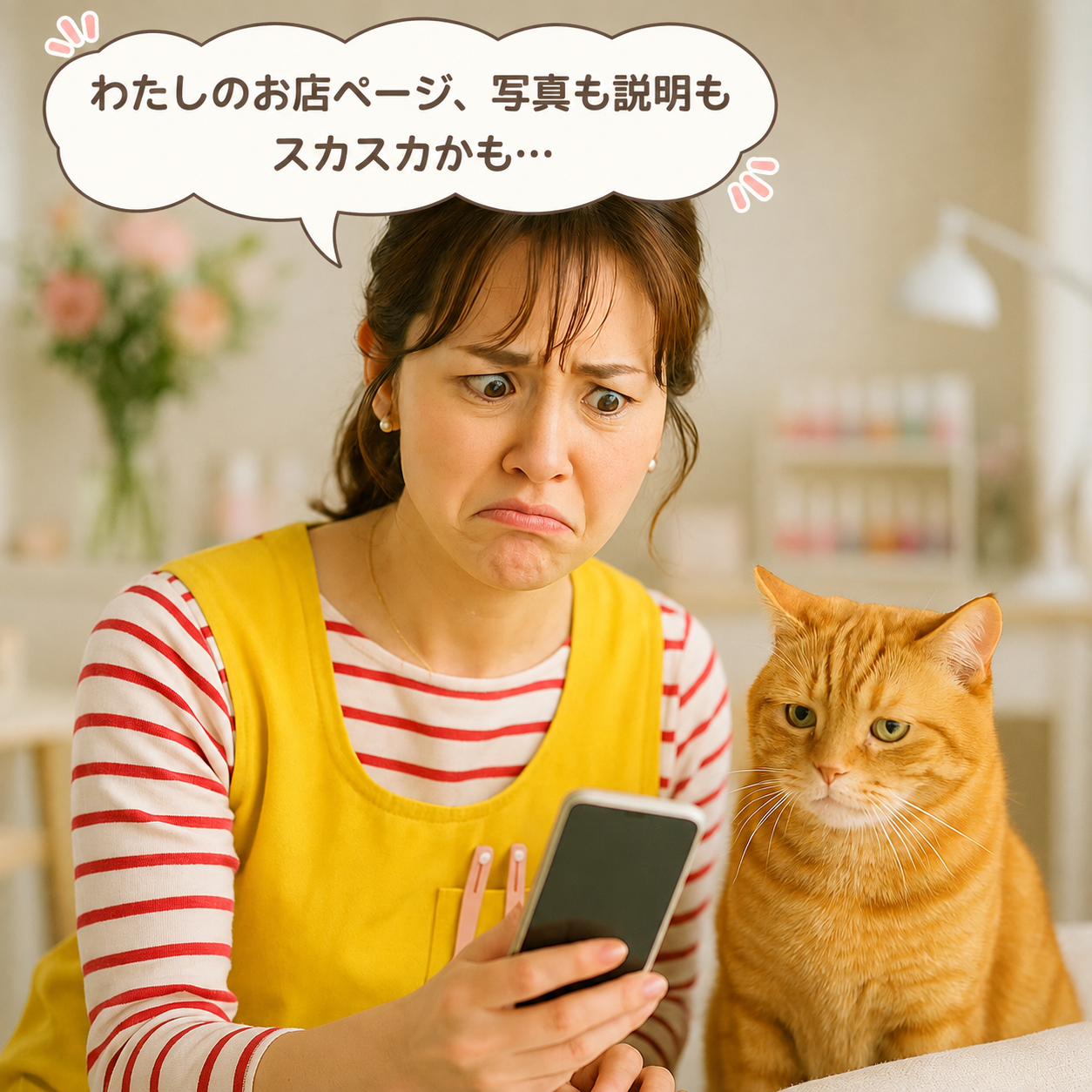 自分のお店ページを見て、情報の少なさに気づくみさき