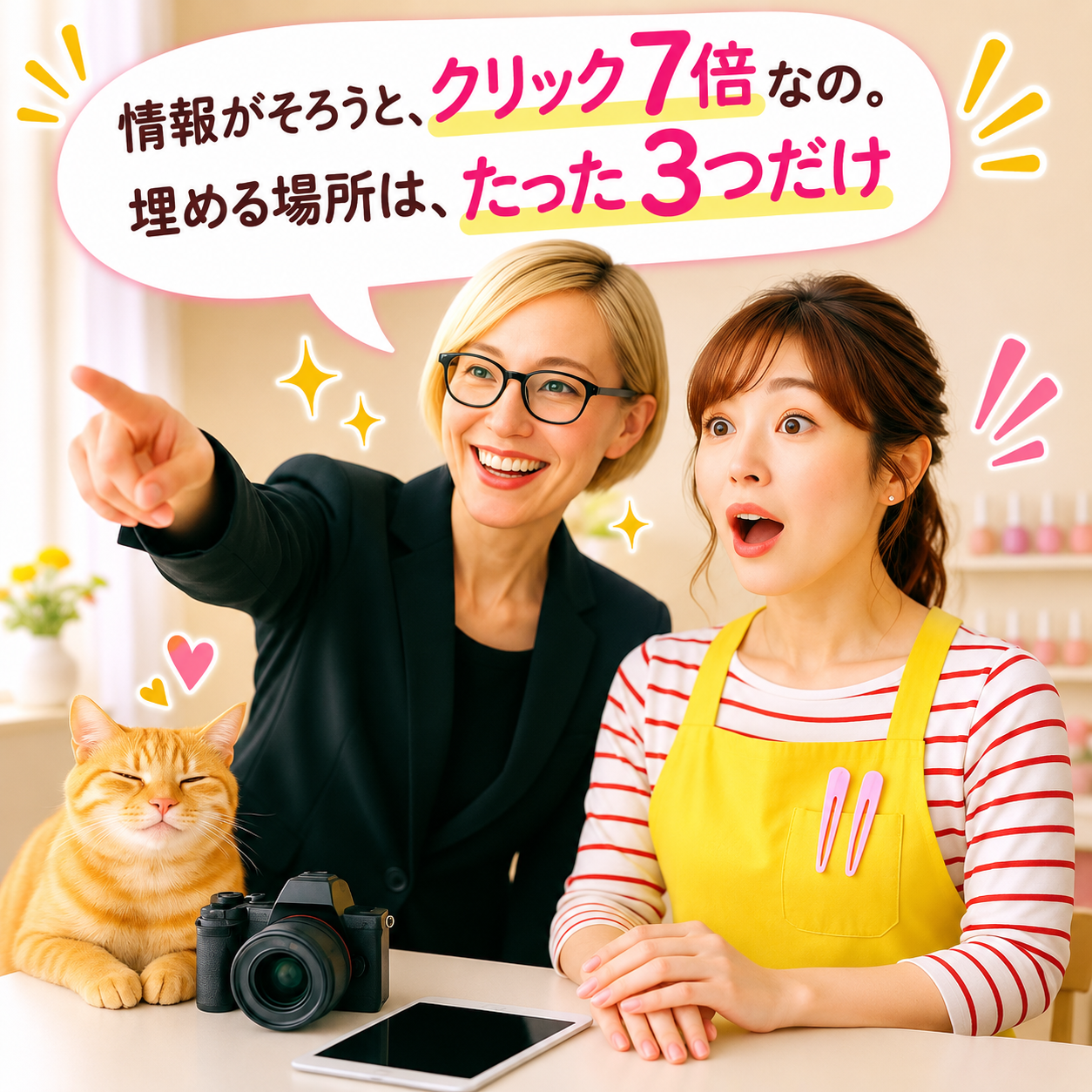 埋める場所は3つだけ、と指し示す涼子先輩