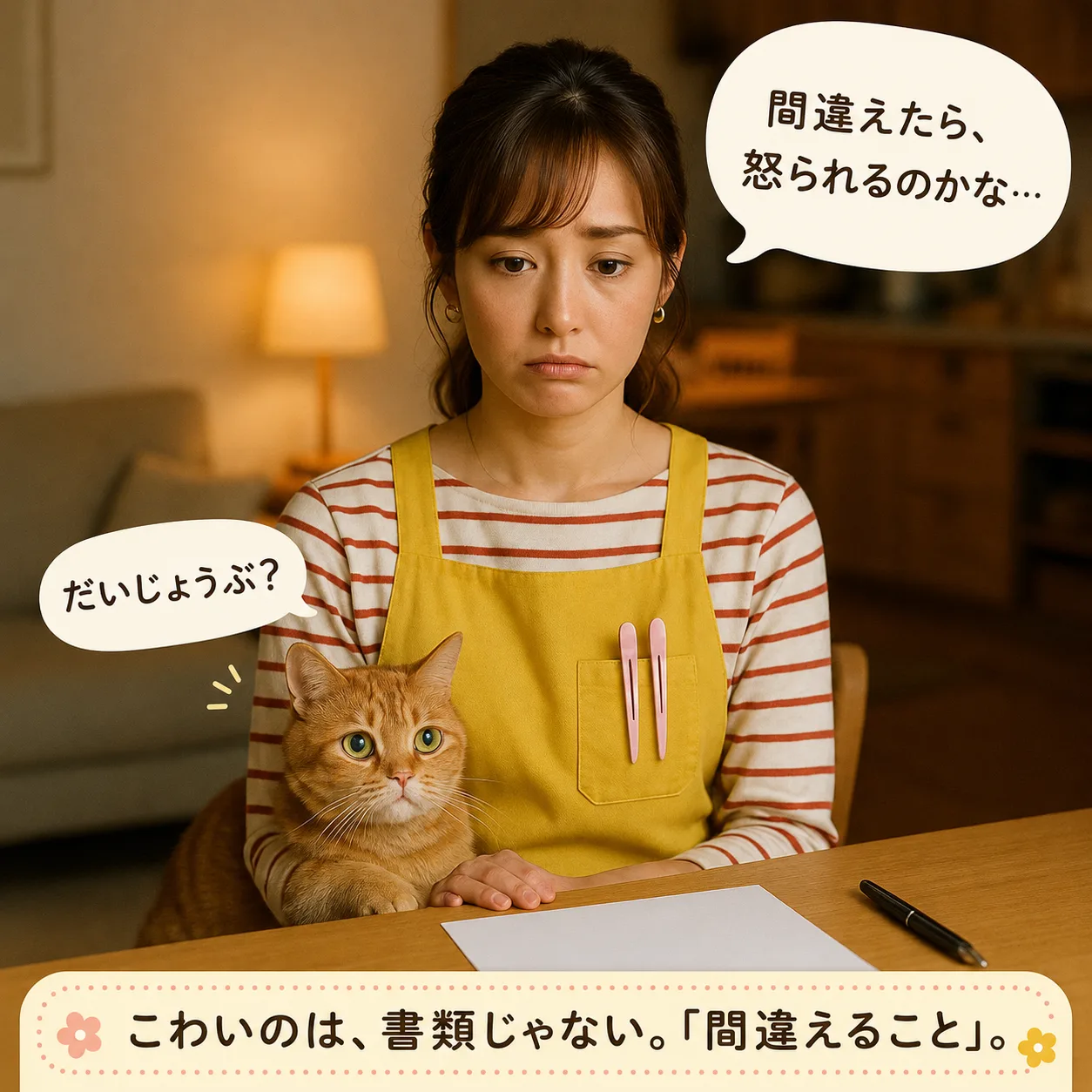 開業届の用紙を前に、ペンが止まるみさき