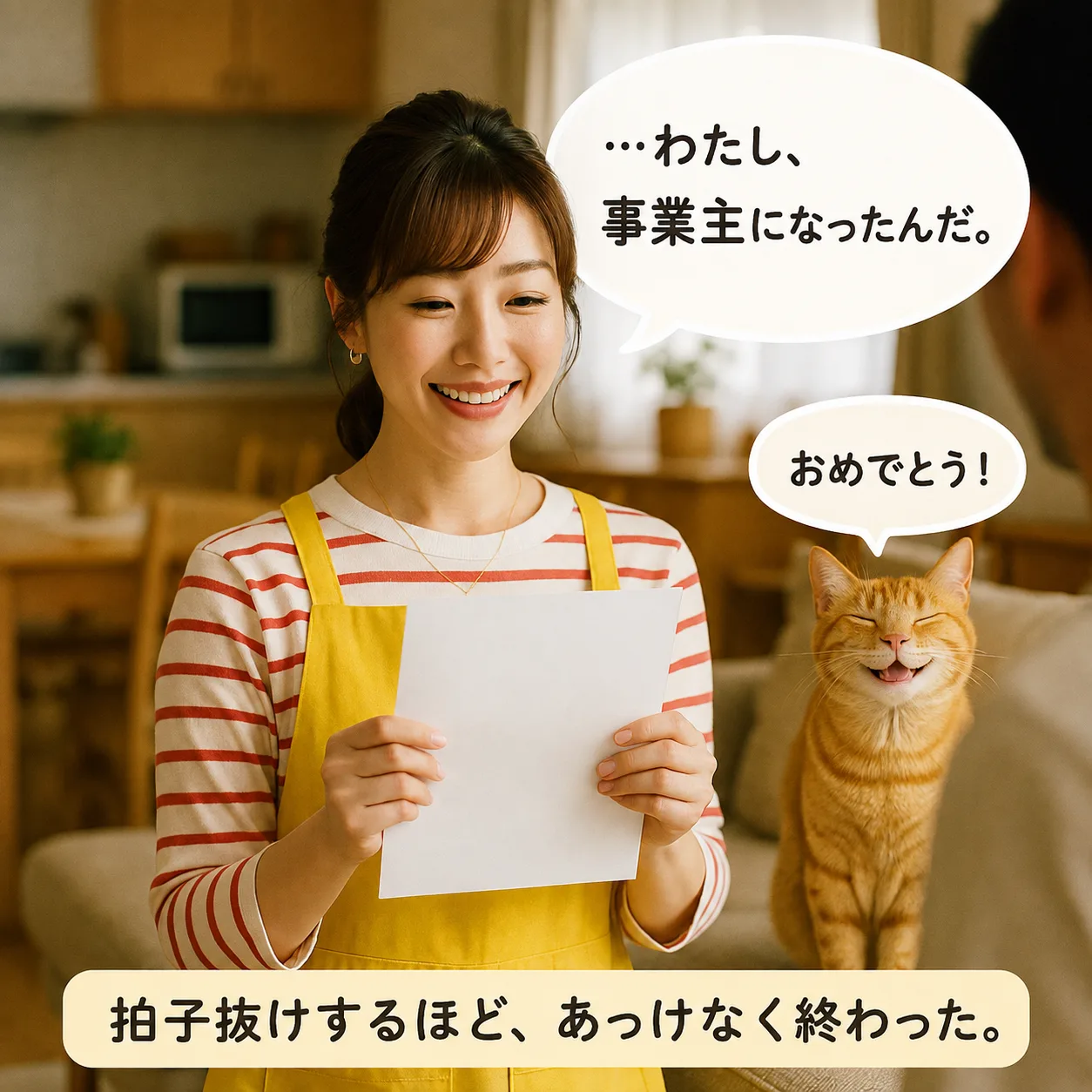受付印の押された控えを手にするみさき