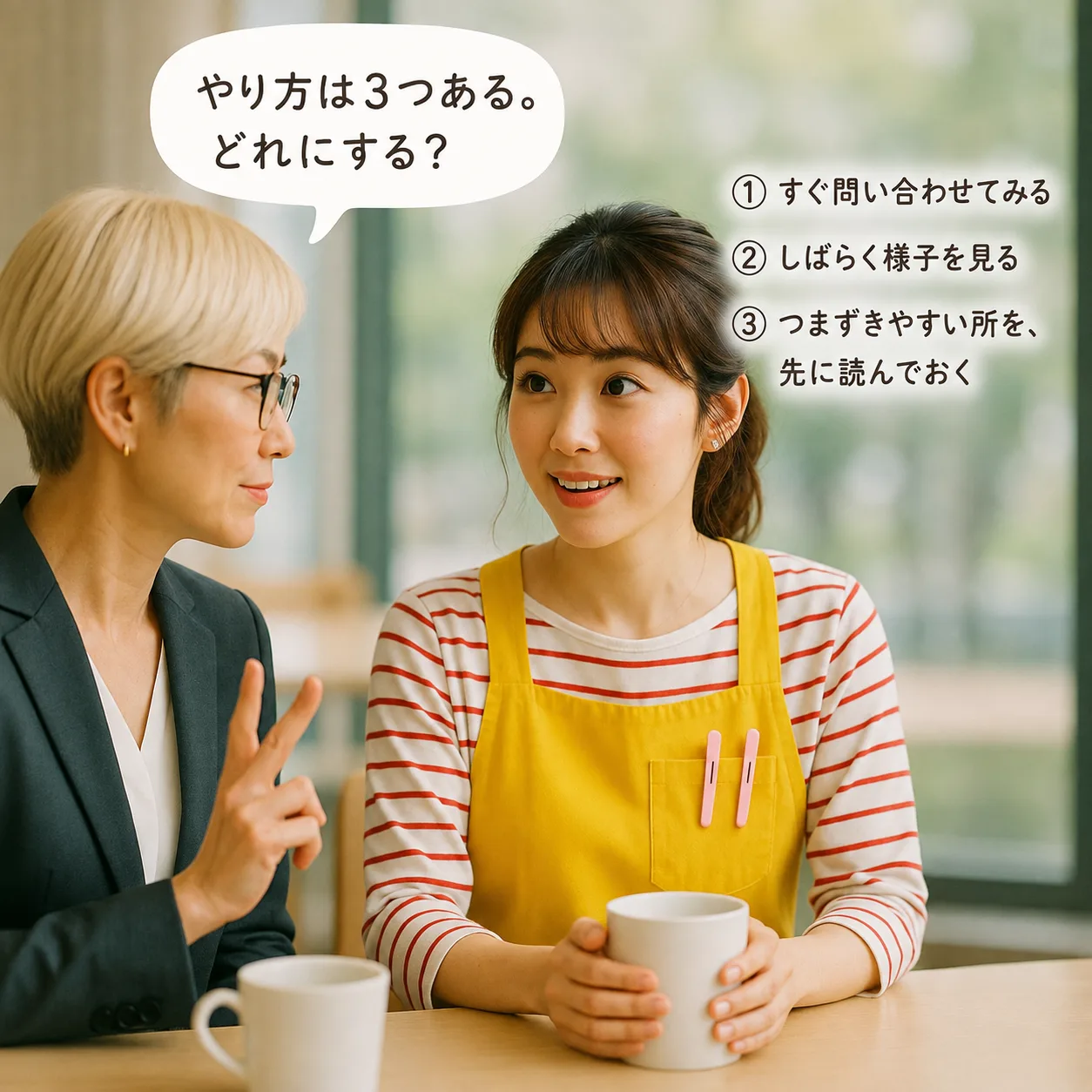 3つの選択肢を示す涼子先輩