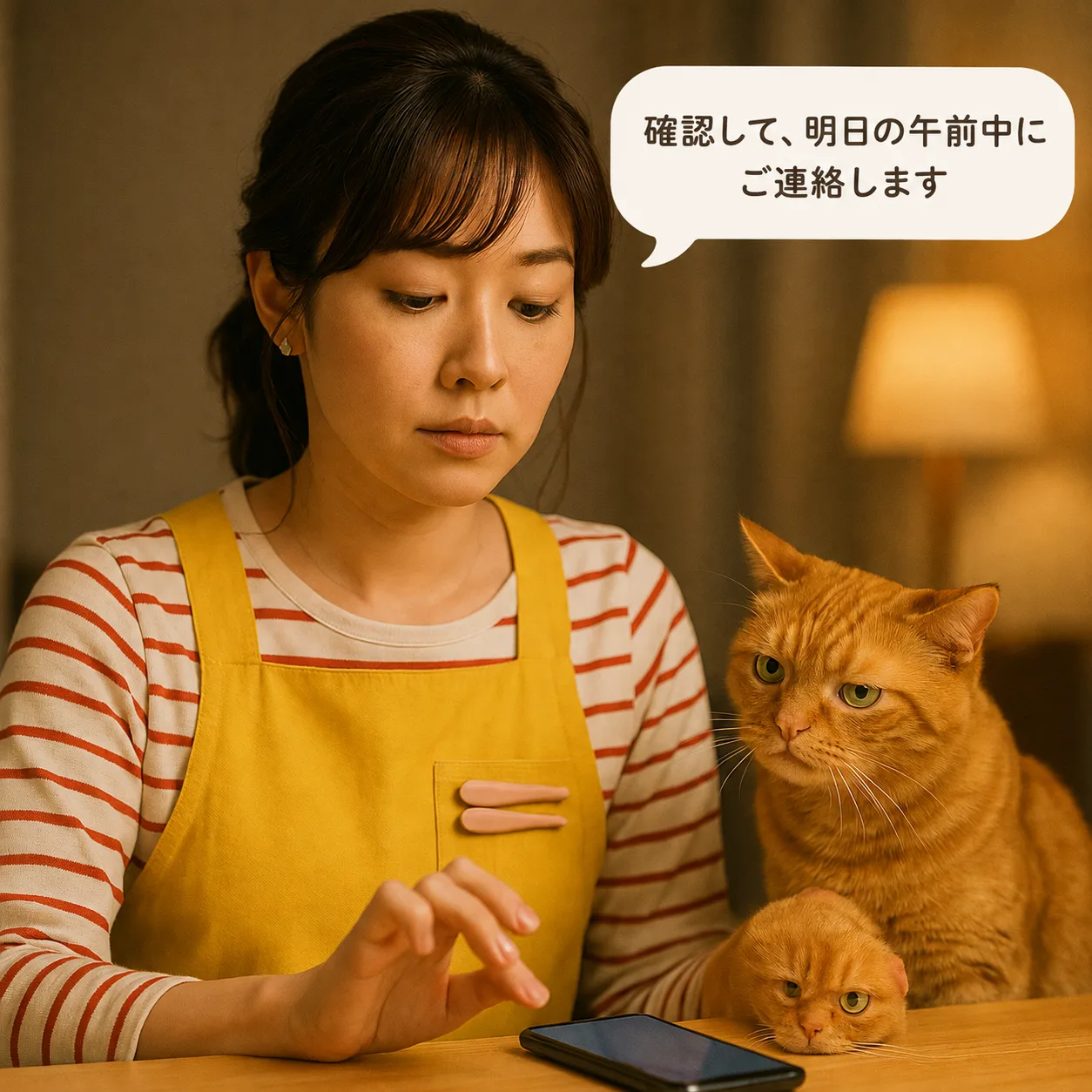 返信の文面を書いては消しているみさき