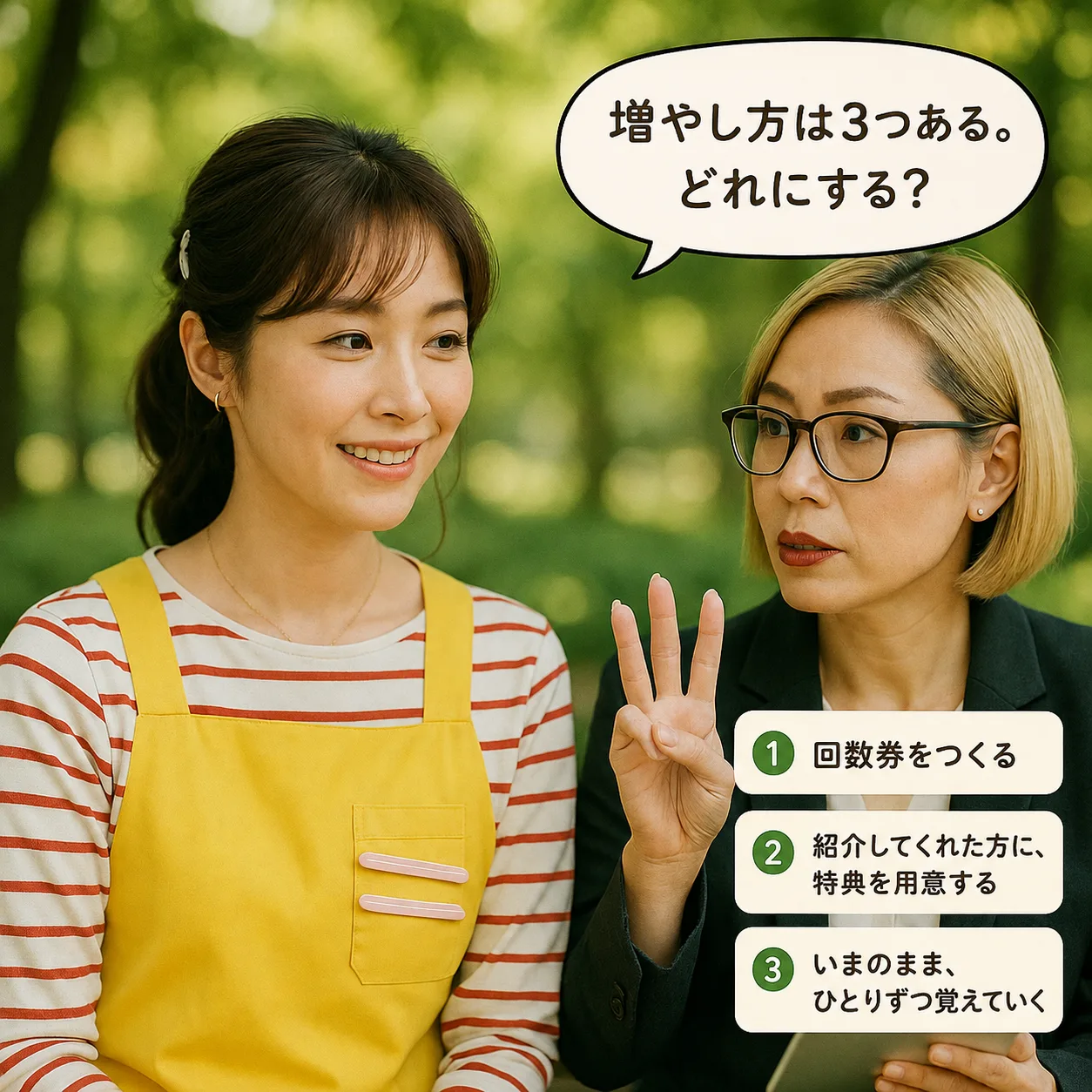 3つの選択肢を示す涼子先輩