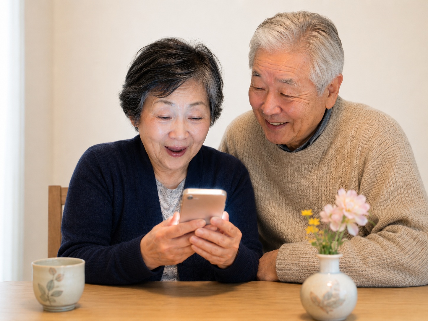 ミリレターを受け取って喜ぶ様子