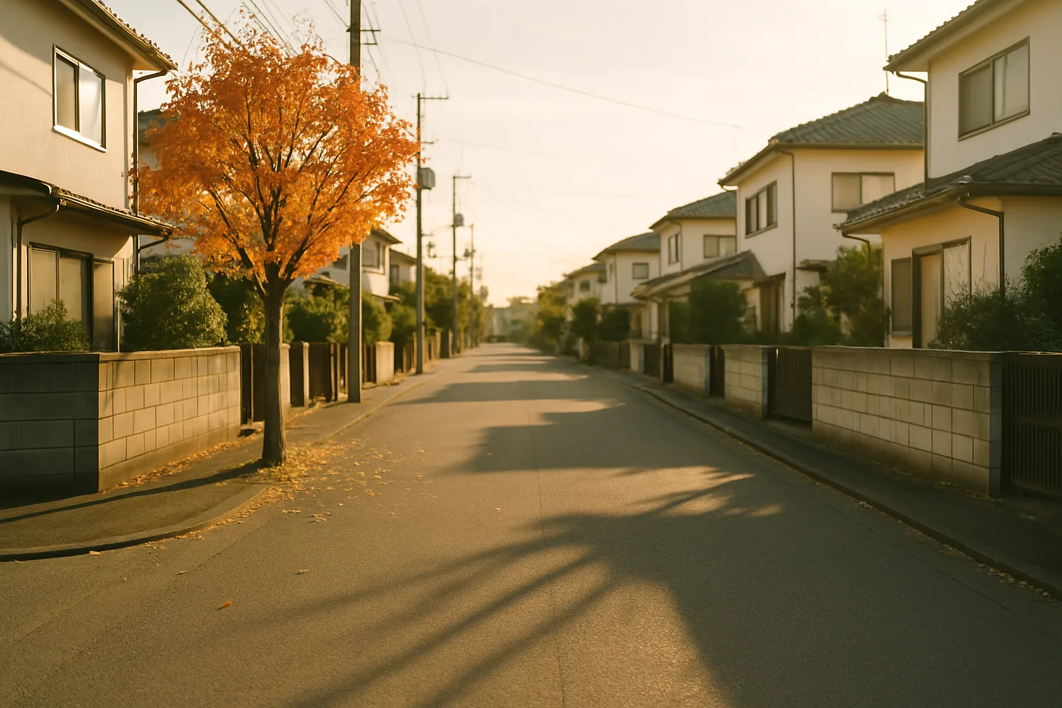 日が傾いた帰り道を歩くふたりの後ろ姿