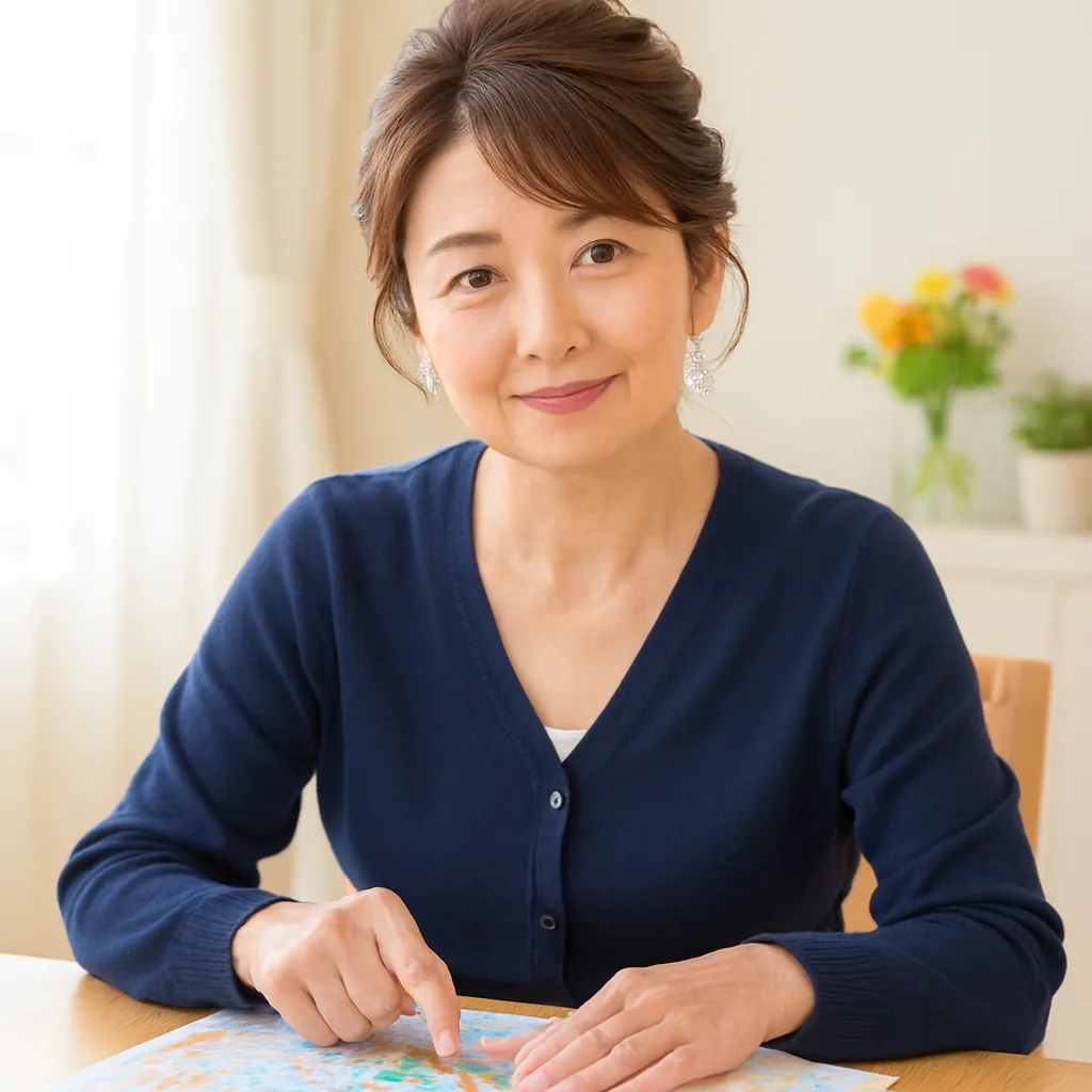 地図を見ながら話す母