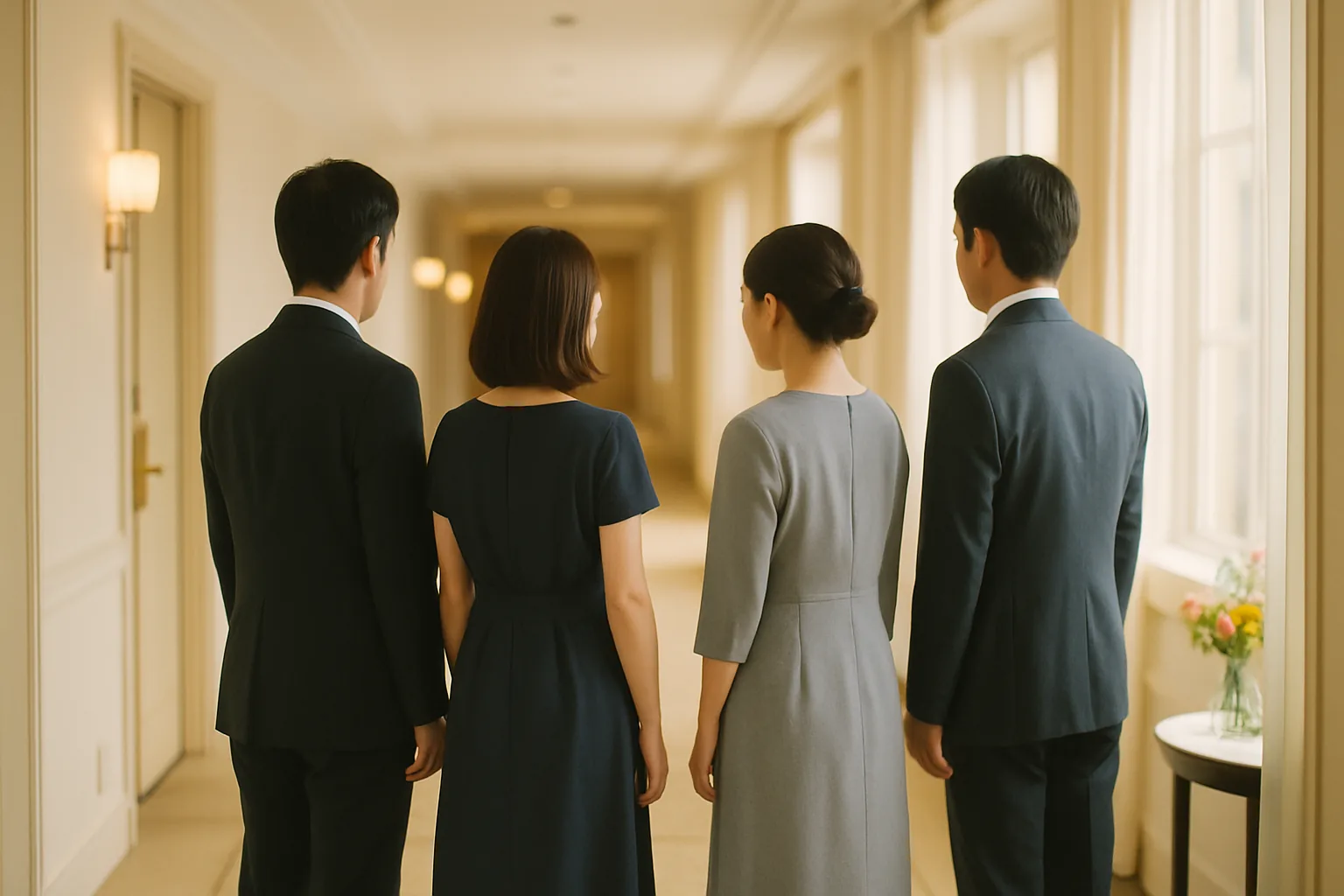 両家の装いが揃った場面