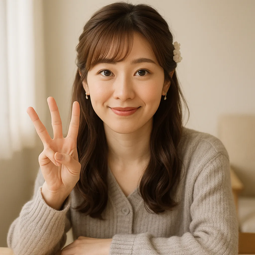 テーブルの向かいで、選択肢を並べて話すみさき