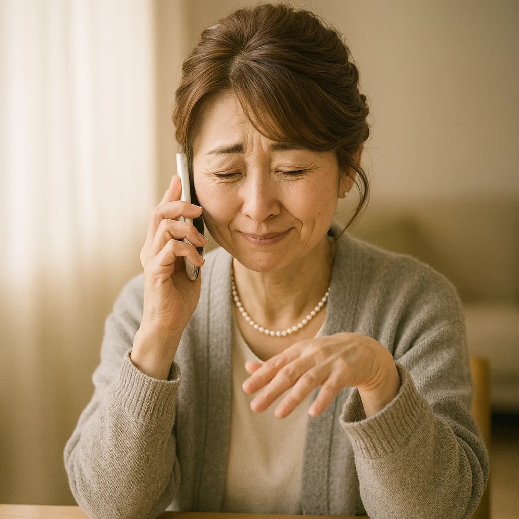 電話口で、静かに首を振る母