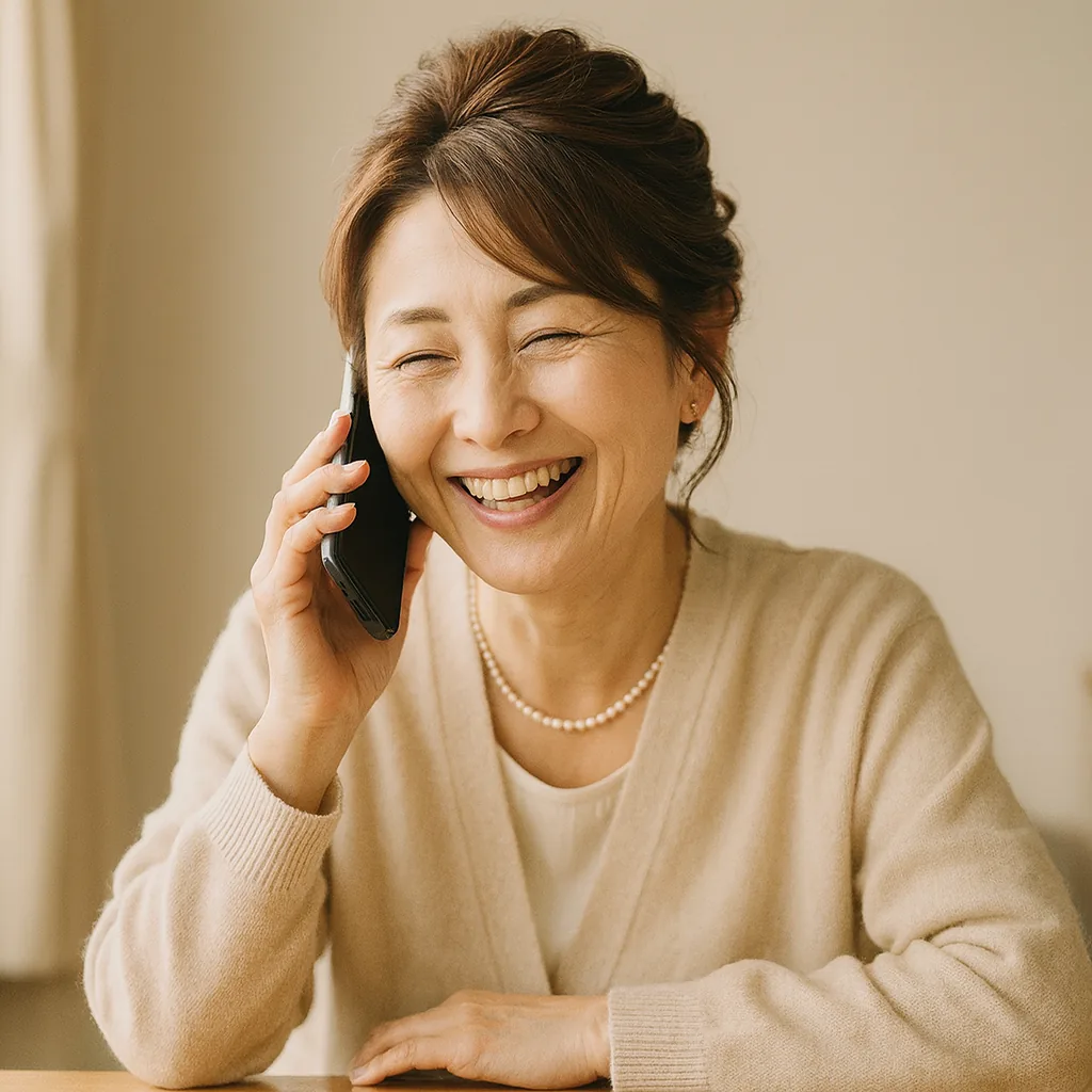 電話口で、軽く笑っている母