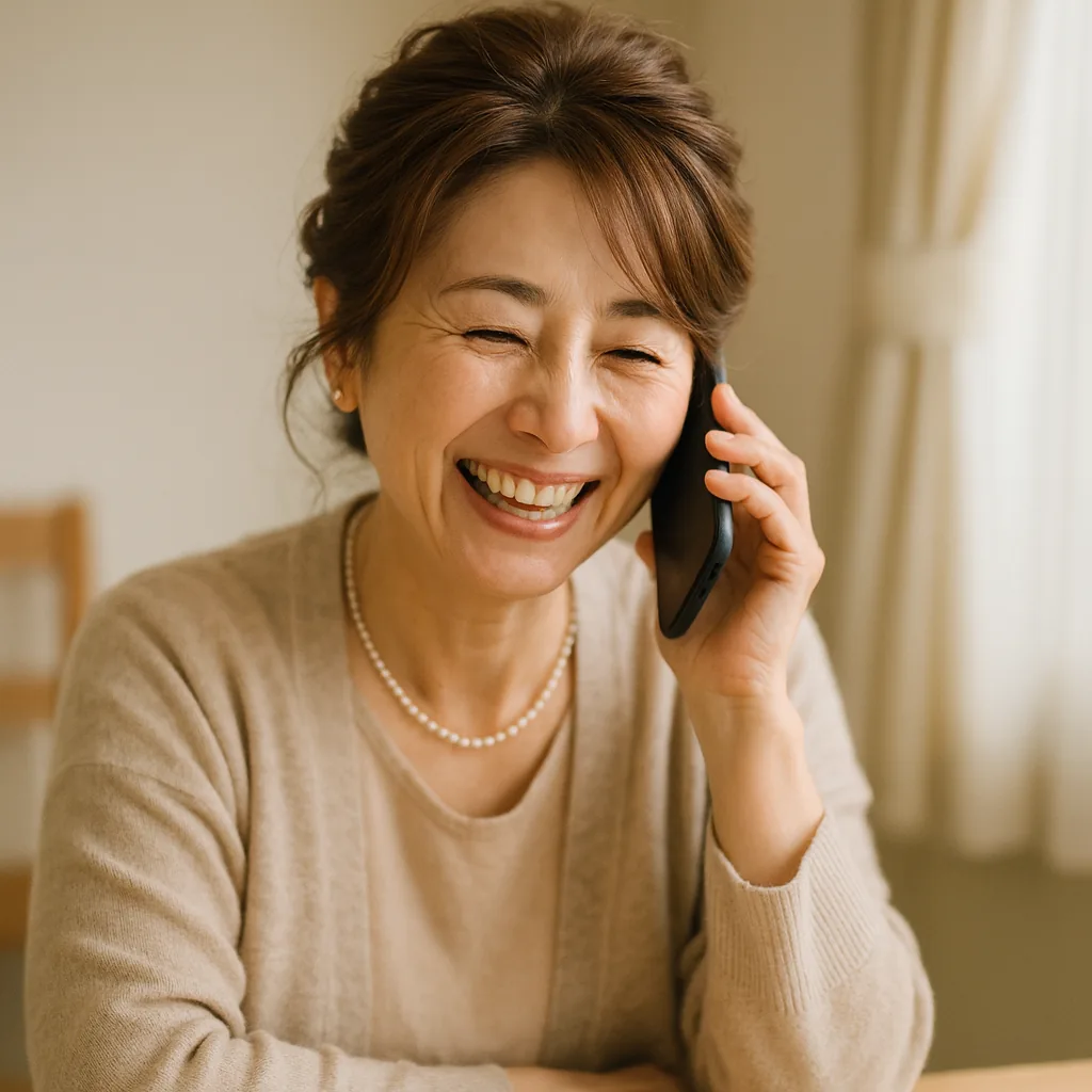 電話口で、明るく笑っている母
