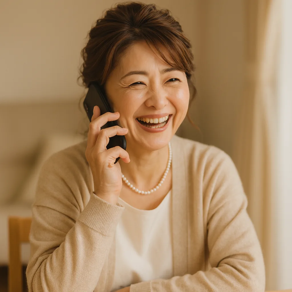電話口で、目を細めてあたたかく笑っている母